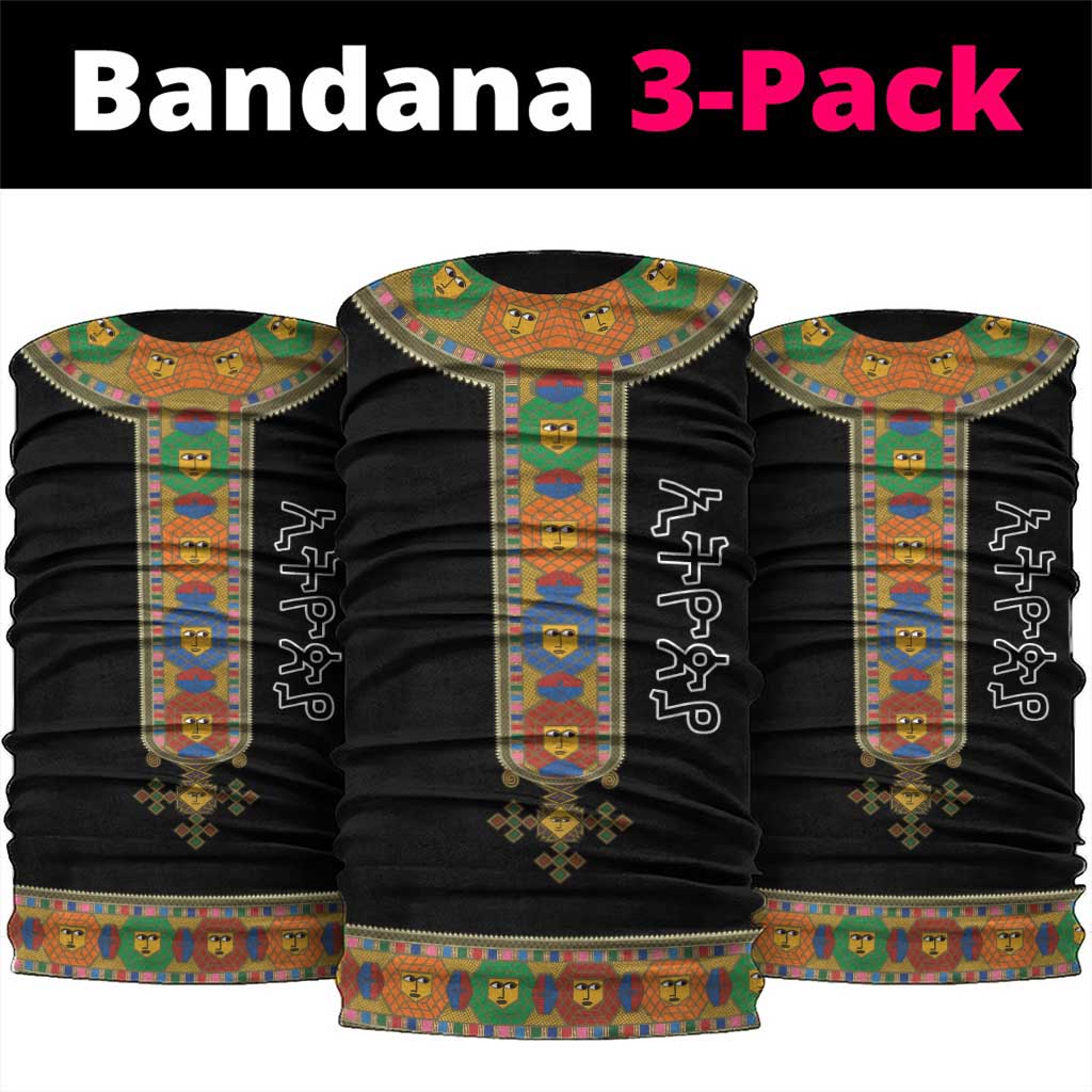 Ethiopia Saba Kemis Habesha Style Neck Gaiter Black Color LT15