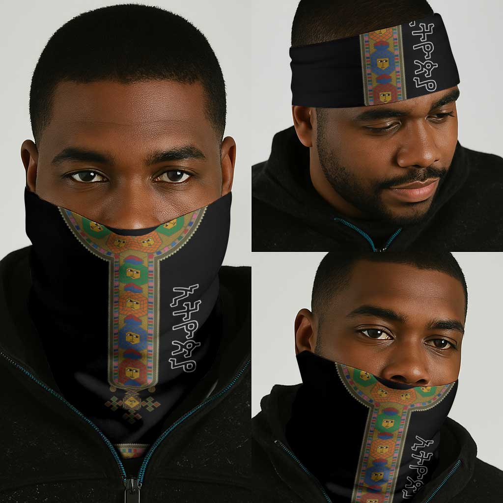 Ethiopia Saba Kemis Habesha Style Neck Gaiter Black Color LT15
