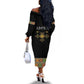 Ethiopia Saba Kemis Habesha Style Off The Shoulder Long Sleeve Dress Black Color