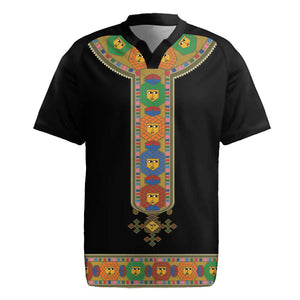 Ethiopia Saba Kemis Habesha Style Rugby Jersey Black Color