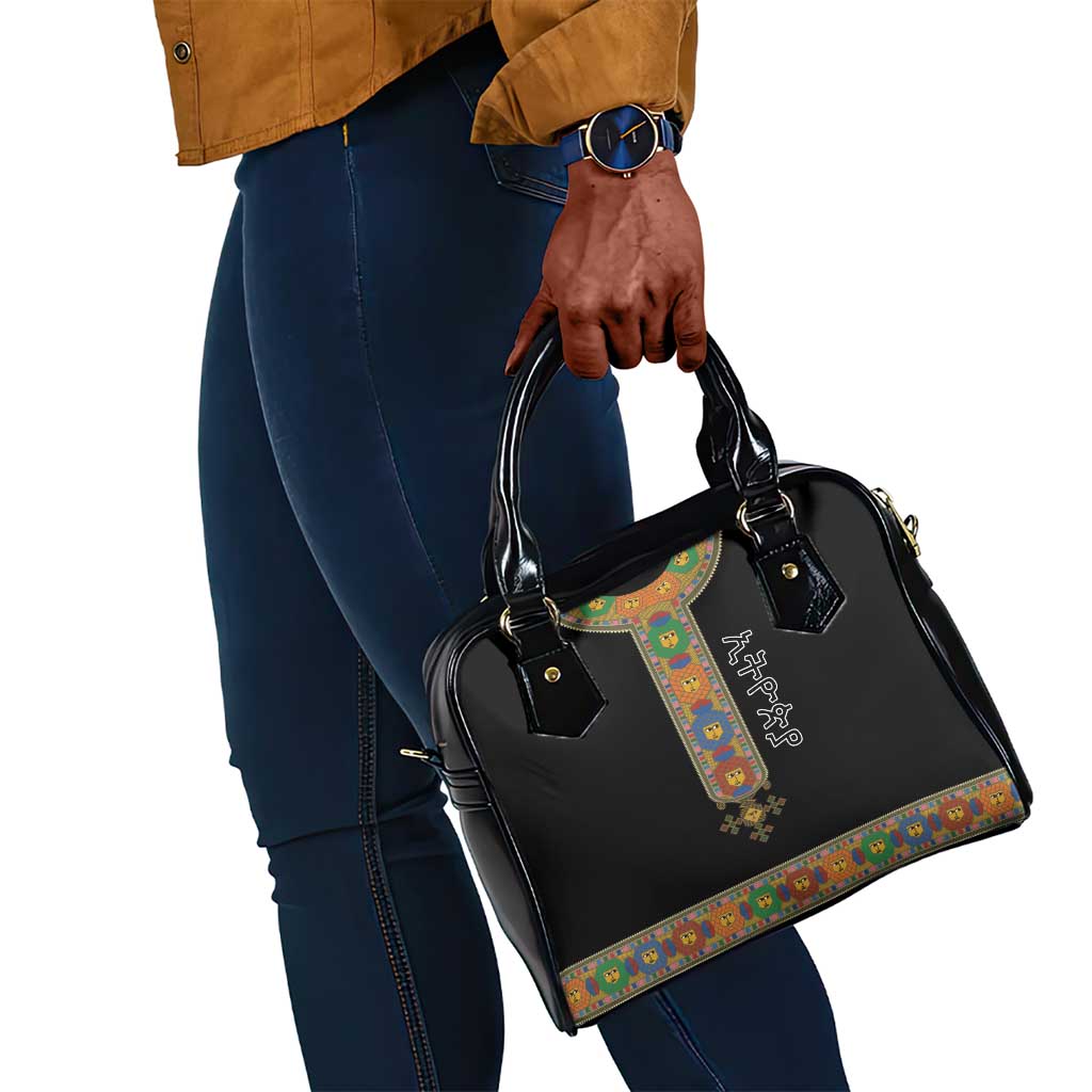 Ethiopia Saba Kemis Habesha Style Shoulder Handbag Black Color