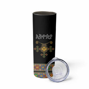 Ethiopia Saba Kemis Habesha Style Skinny Tumbler Black Color