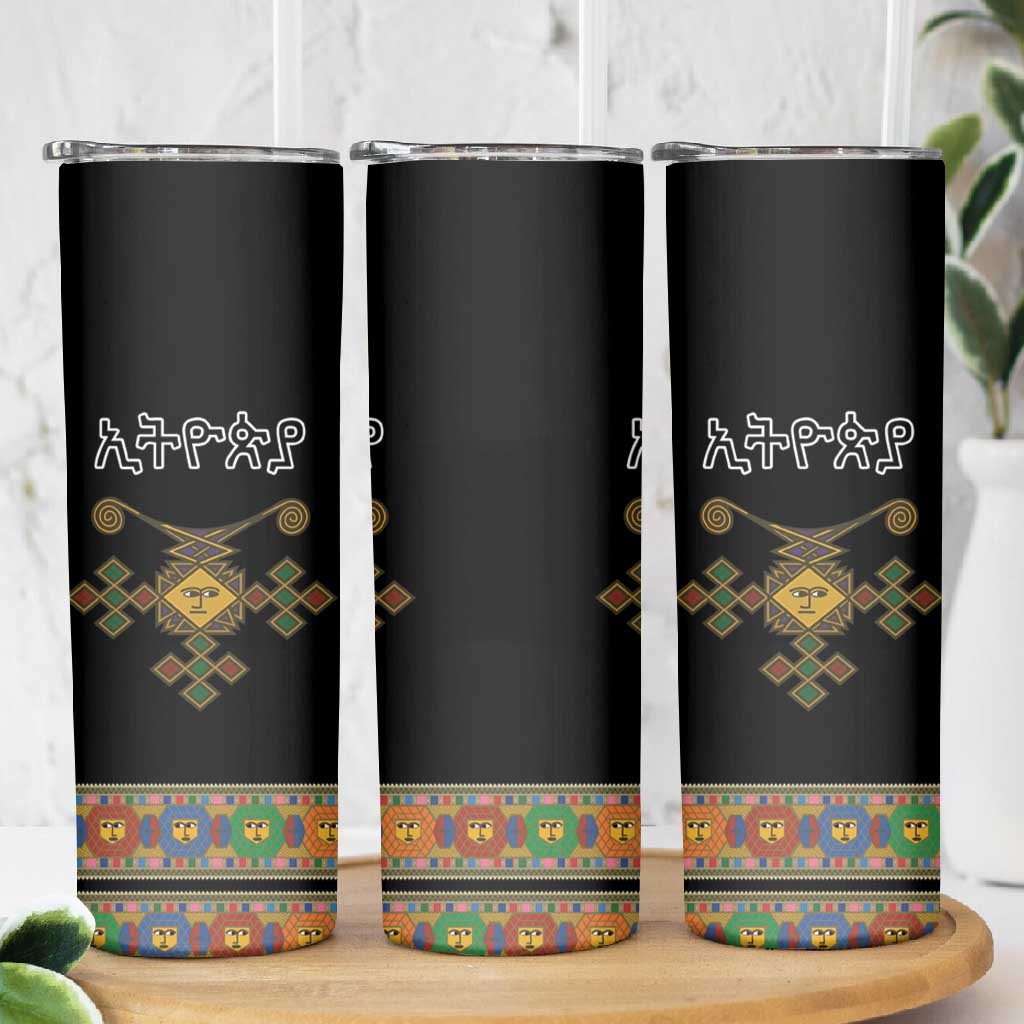 Ethiopia Saba Kemis Habesha Style Skinny Tumbler Black Color