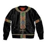 Ethiopia Saba Kemis Habesha Style Sleeve Zip Bomber Jacket Black Color