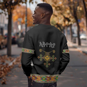 Ethiopia Saba Kemis Habesha Style Sweatshirt Black Color