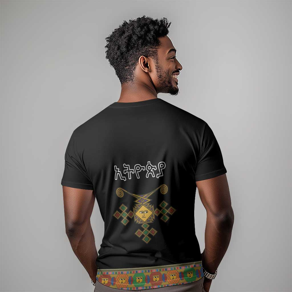 Ethiopia Saba Kemis Habesha Style T shirt Black Color