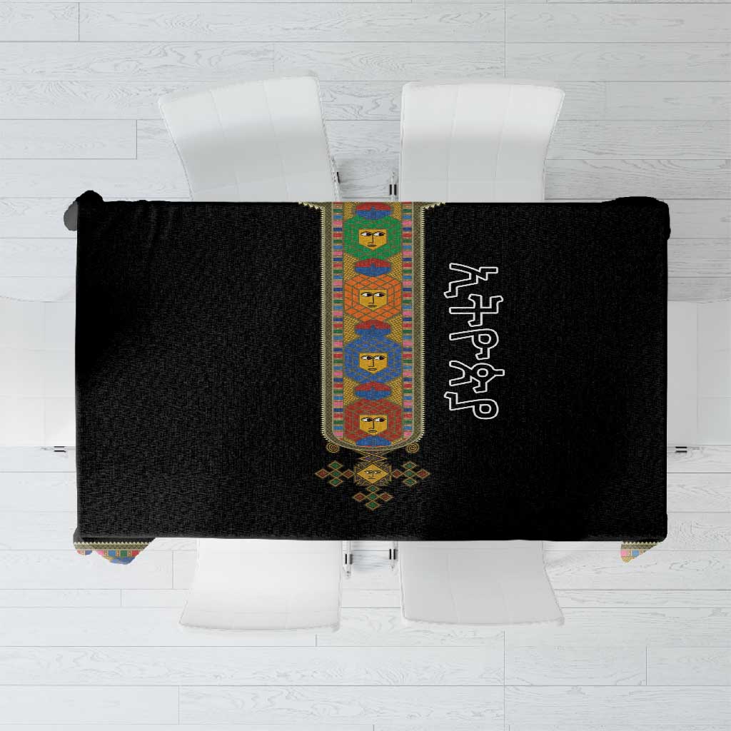 Ethiopia Saba Kemis Habesha Style Tablecloth Black Color