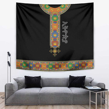 Ethiopia Saba Kemis Habesha Style Tapestry Black Color