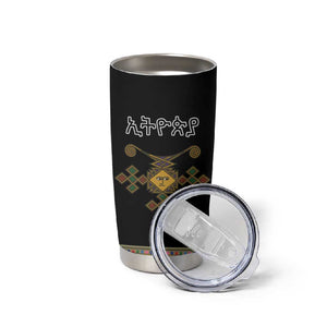 Ethiopia Saba Kemis Habesha Style Tumbler Cup Black Color