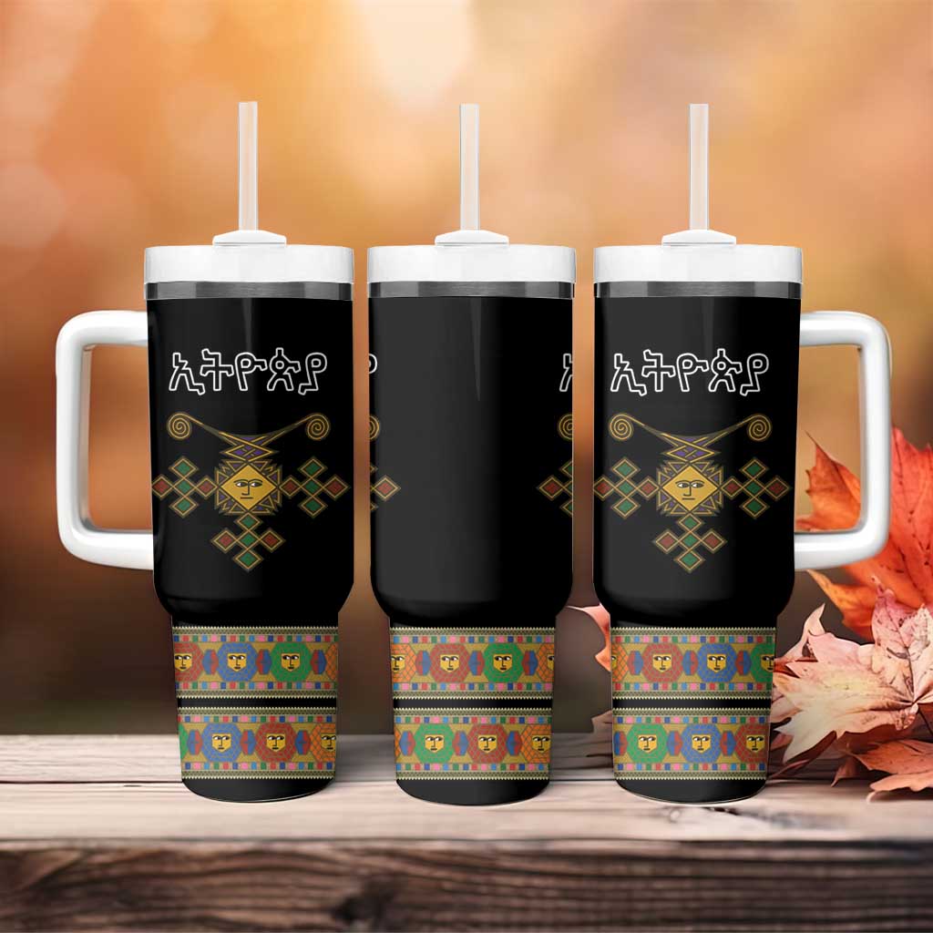 Ethiopia Saba Kemis Habesha Style Tumbler With Handle Black Color