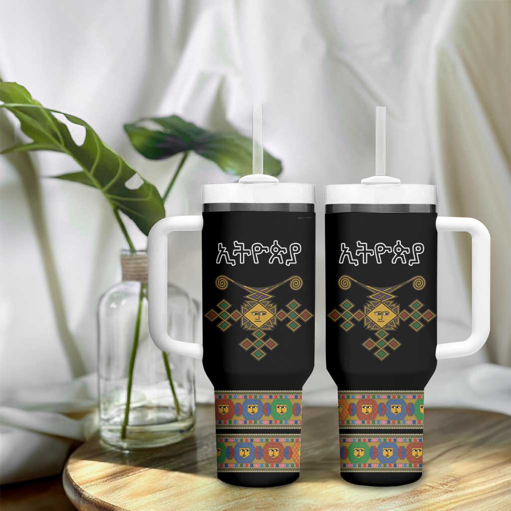 Ethiopia Saba Kemis Habesha Style Tumbler With Handle Black Color