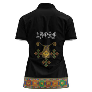 Ethiopia Saba Kemis Habesha Style Women Polo Shirt Black Color