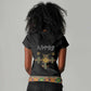 Ethiopia Saba Kemis Habesha Style Women V-Neck T-Shirt Black Color