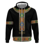 Ethiopia Saba Kemis Habesha Style Zip Hoodie Black Color