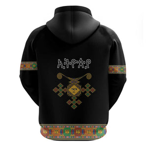 Ethiopia Saba Kemis Habesha Style Zip Hoodie Black Color