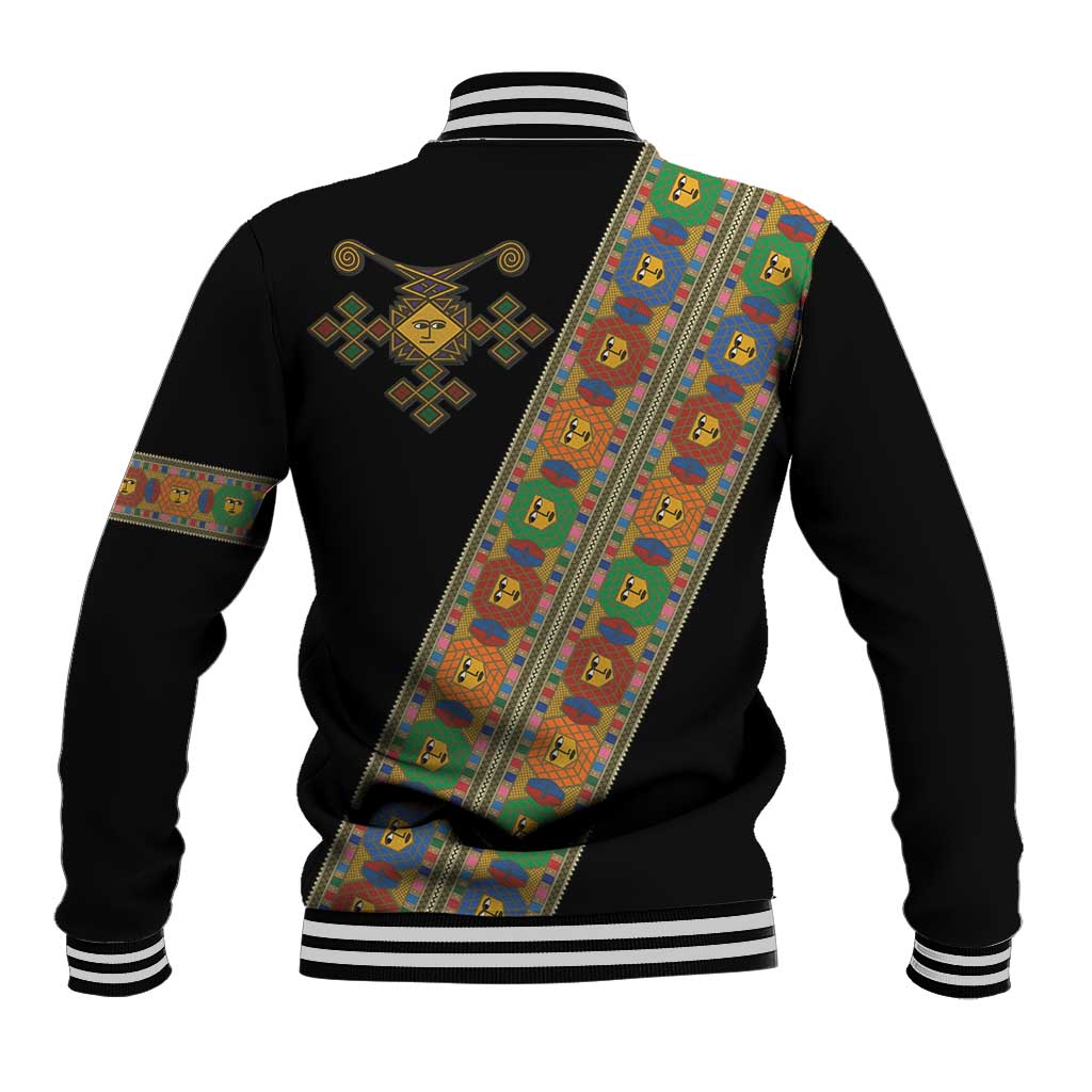 Ethiopia Saba Kemis Sash Style Baseball Jacket Black Color