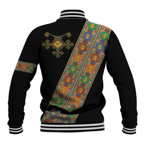 Ethiopia Saba Kemis Sash Style Baseball Jacket Black Color