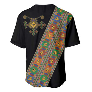 Ethiopia Saba Kemis Sash Style Baseball Jersey Black Color