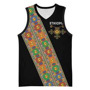 Ethiopia Saba Kemis Sash Style Basketball Jersey Black Color - African Pride