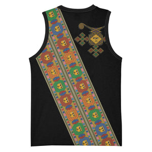 Ethiopia Saba Kemis Sash Style Basketball Jersey Black Color - African Pride