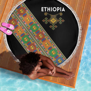 Ethiopia Saba Kemis Sash Style Beach Blanket Black Color