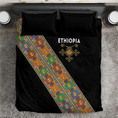 Ethiopia Saba Kemis Sash Style Bedding Set Black Color