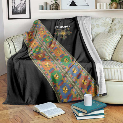 Ethiopia Saba Kemis Sash Style Blanket Black Color