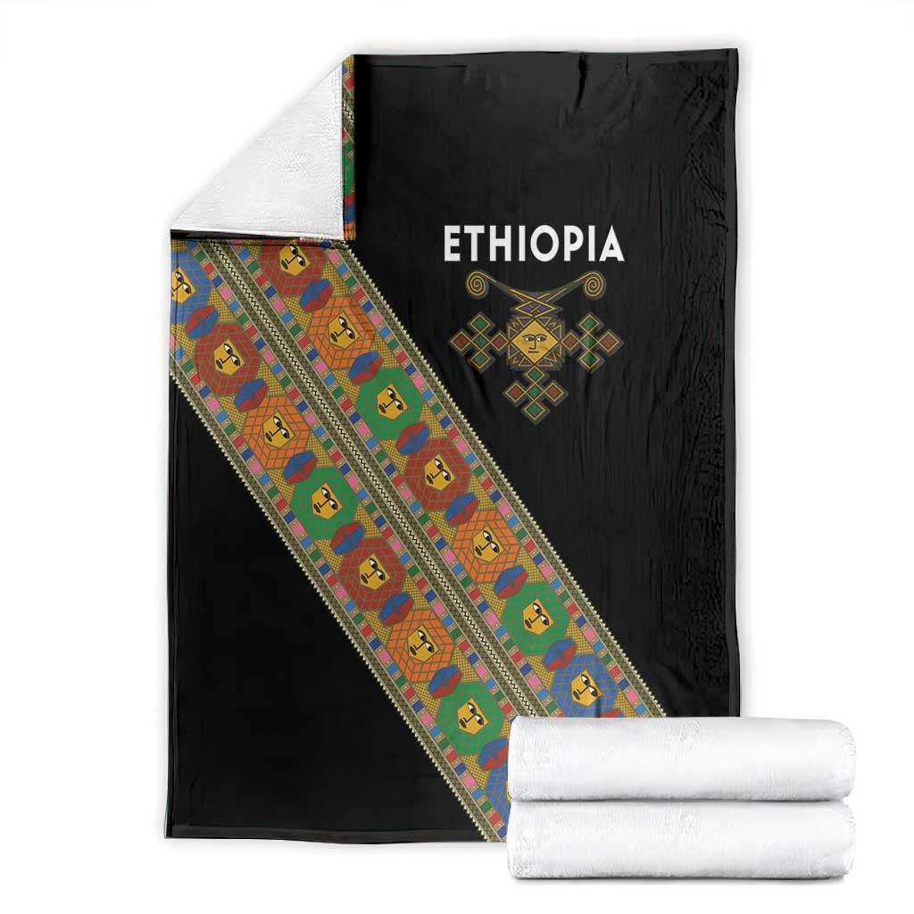 Ethiopia Saba Kemis Sash Style Blanket Black Color