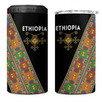 Ethiopia Saba Kemis Sash Style 4 in 1 Can Cooler Tumbler Black Color