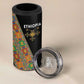 Ethiopia Saba Kemis Sash Style 4 in 1 Can Cooler Tumbler Black Color