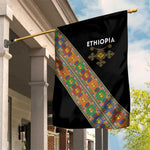 Ethiopia Saba Kemis Sash Style Garden Flag Black Color