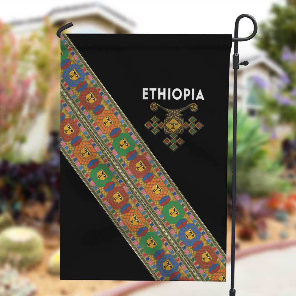 Ethiopia Saba Kemis Sash Style Garden Flag Black Color