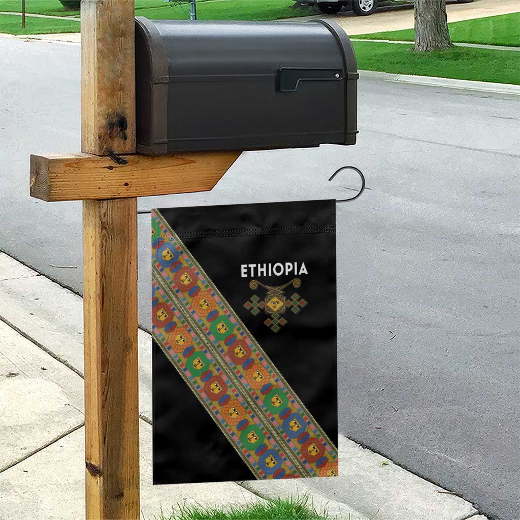 Ethiopia Saba Kemis Sash Style Garden Flag Black Color