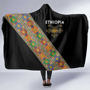 Ethiopia Saba Kemis Sash Style Hooded Blanket Black Color