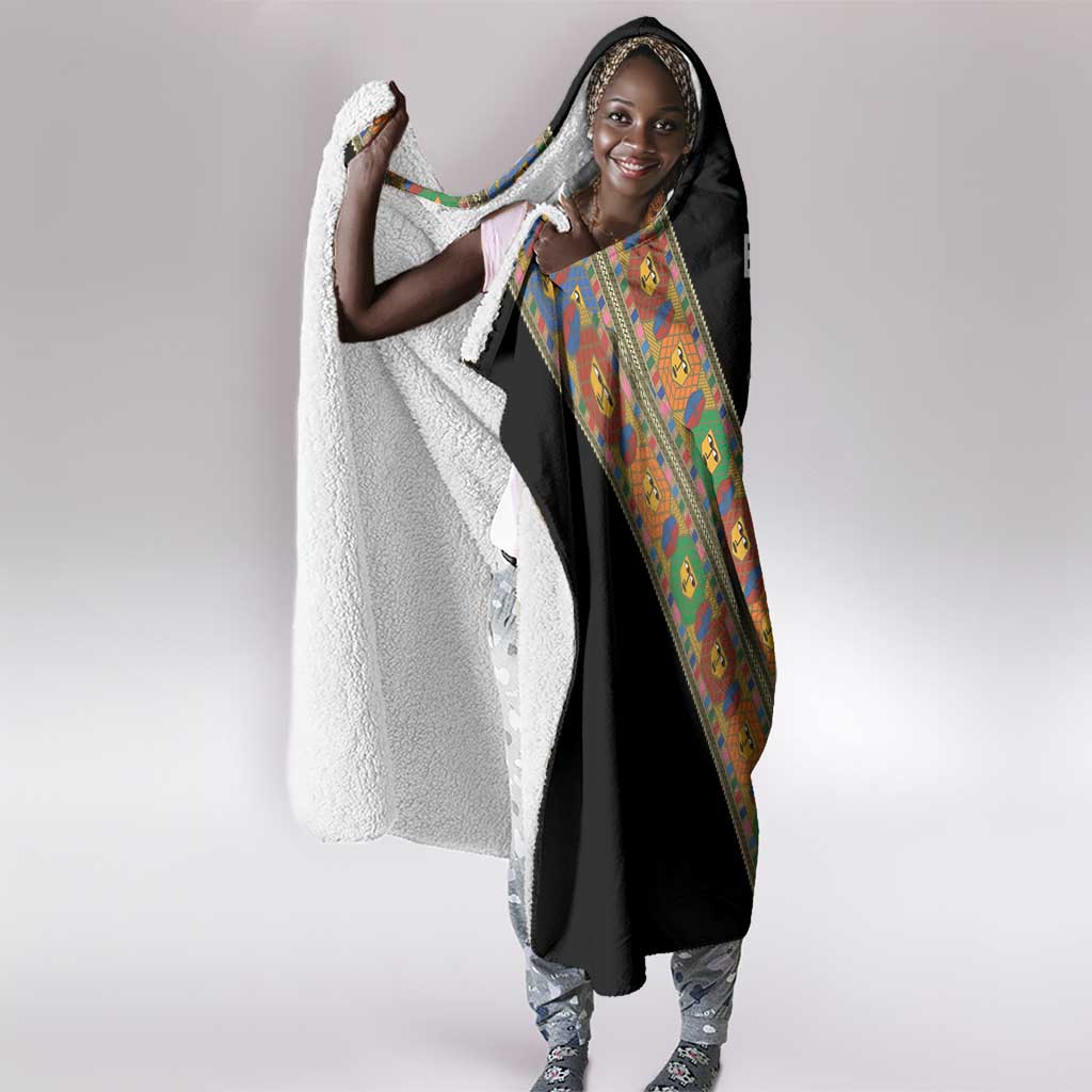 Ethiopia Saba Kemis Sash Style Hooded Blanket Black Color