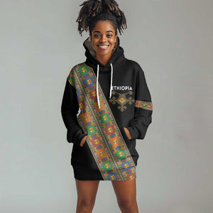 Ethiopia Saba Kemis Sash Style Hoodie Dress Black Color