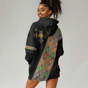 Ethiopia Saba Kemis Sash Style Hoodie Dress Black Color