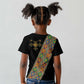 Ethiopia Saba Kemis Sash Style Kid T shirt Black Color