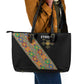 Ethiopia Saba Kemis Sash Style Leather Tote Bag Black Color
