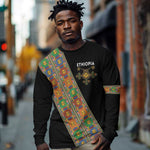 Ethiopia Saba Kemis Sash Style Long Sleeve Shirt Black Color