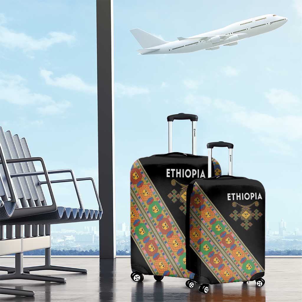 Ethiopia Saba Kemis Sash Style Luggage Cover Black Color