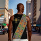 Ethiopia Saba Kemis Sash Style Men Tank Top Black Color