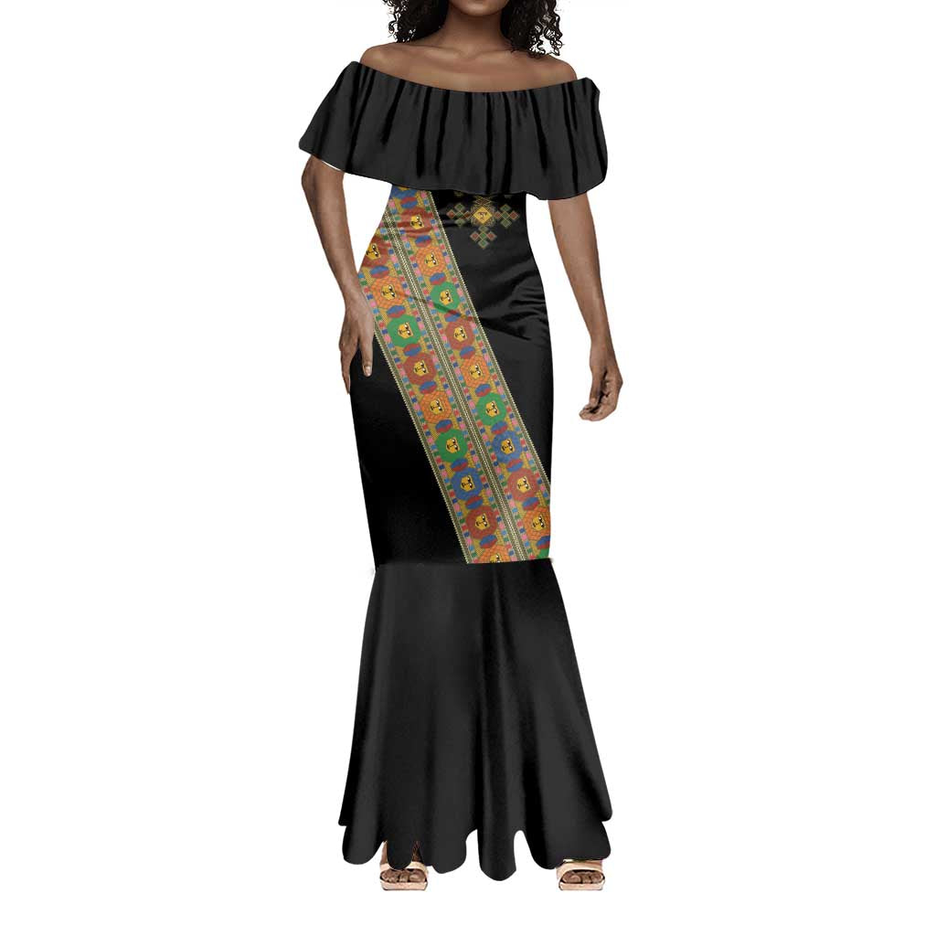 Ethiopia Saba Kemis Sash Style Mermaid Dress Black Color