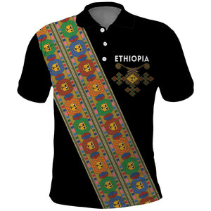 Ethiopia Saba Kemis Sash Style Polo Shirt Black Color