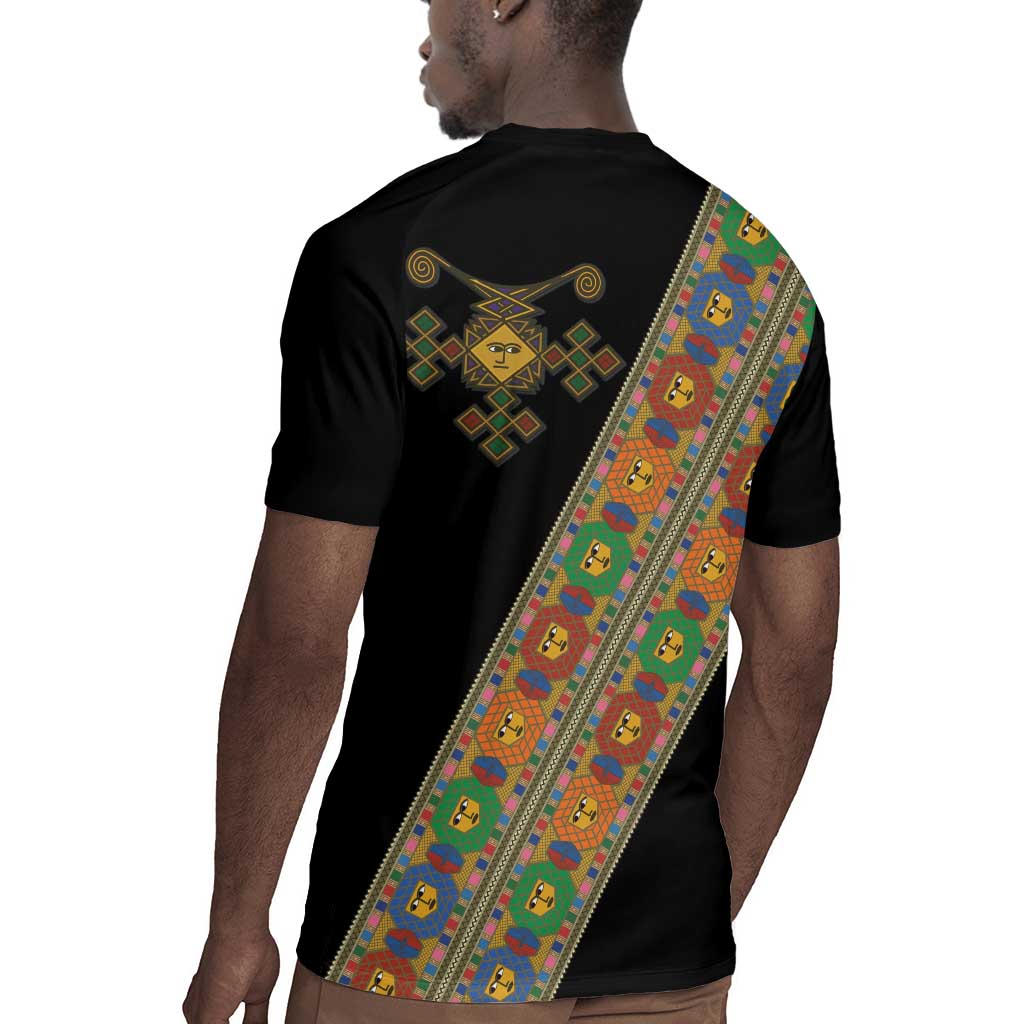 Ethiopia Saba Kemis Sash Style Rugby Jersey Black Color