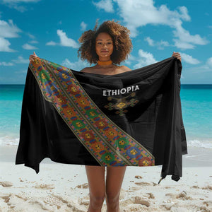 Ethiopia Saba Kemis Sash Style Sarong Black Color