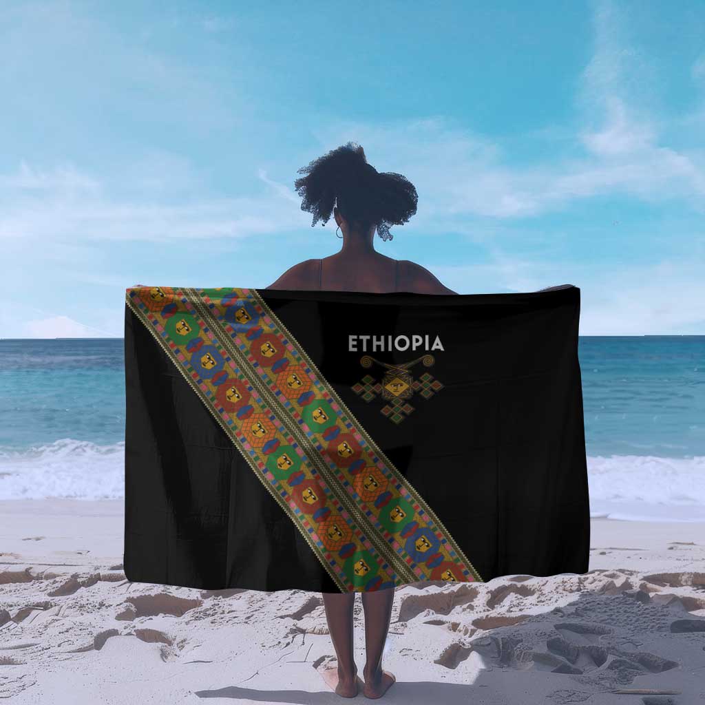 Ethiopia Saba Kemis Sash Style Sarong Black Color