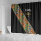 Ethiopia Saba Kemis Sash Style Shower Curtain Black Color