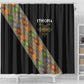 Ethiopia Saba Kemis Sash Style Shower Curtain Black Color