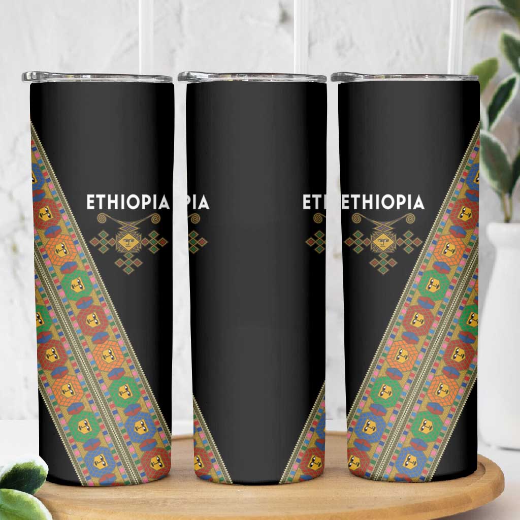 Ethiopia Saba Kemis Sash Style Skinny Tumbler Black Color